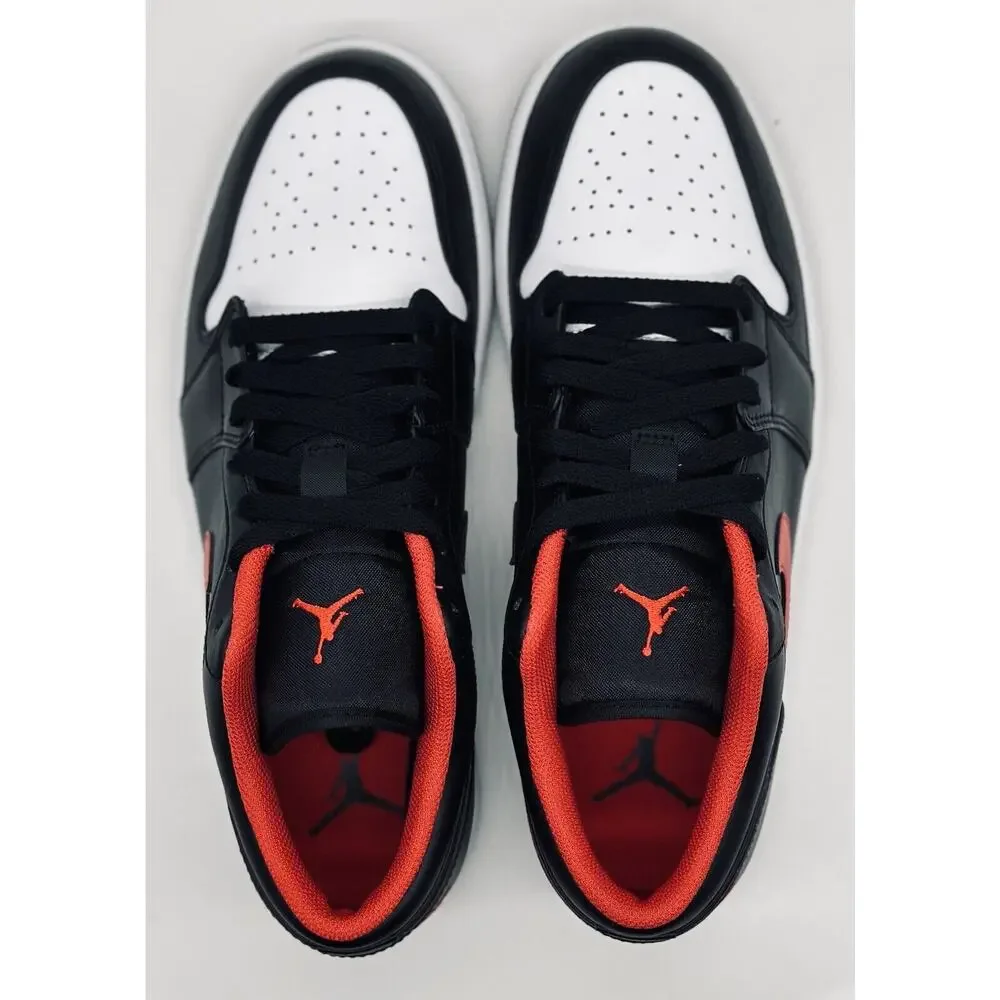 NEW Nike Air Jordan 1 Low Black Fire Red White Toe 553558-063 Men’s Size Multi
